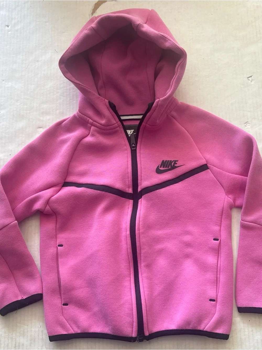 Nike Tech Fleece Girls' Pink Hooded Full Zip Jacket